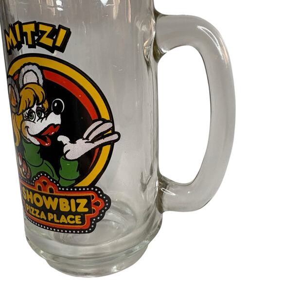 VTG 1980s Showbiz Pizza Place MITZI Character Glass Pilsner Mug Drinkware 12 OZ - Picture 9 of 15